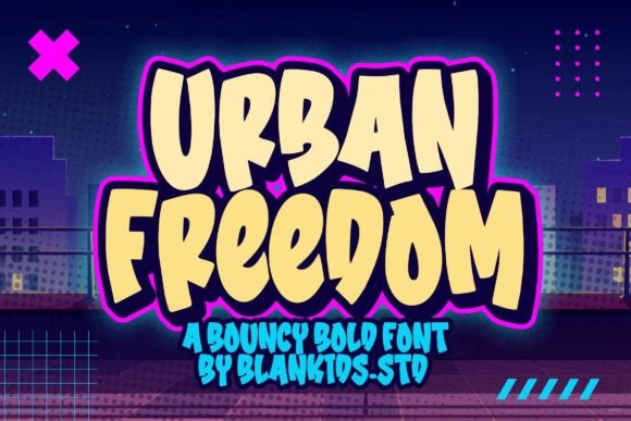 Urban Freedom: A Bold Display Font for Playful Branding